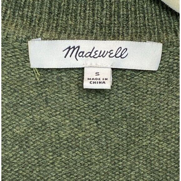 Madewell‎ Womens Polo Sweater Dress Merino Wool Blend Size Small Olive Green - Picture 10 of 12